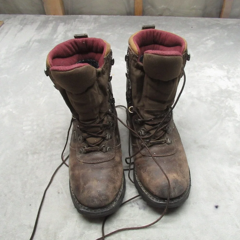 Cabelas Mens 9 EE Hunting Boots Brown Gore Tex Leather Waterfowl Work Iron Ridge